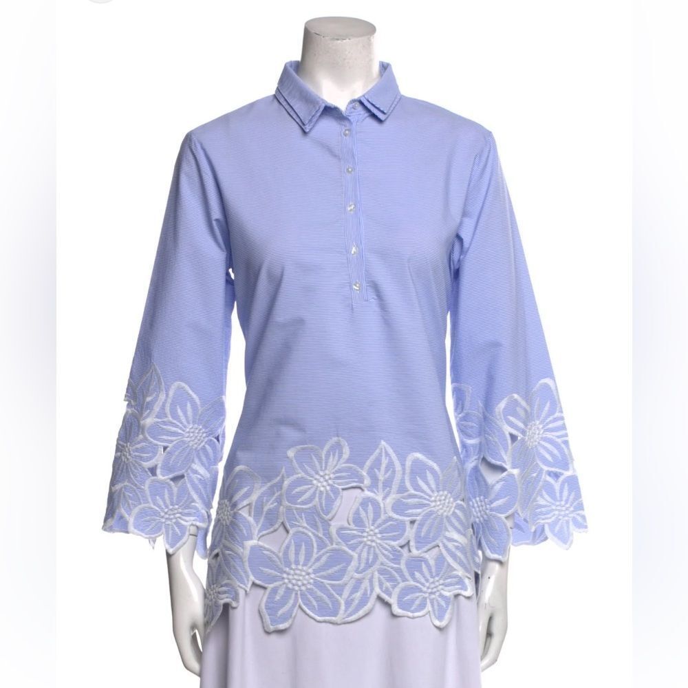 Anne Fontaine Embroidered Striped Shirt